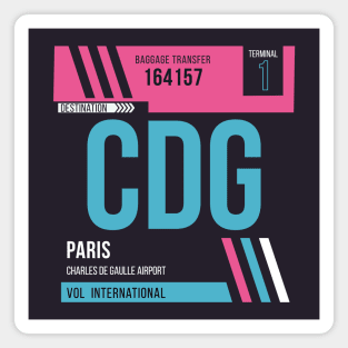 Paris (CDG) Airport Code Baggage Tag Magnet